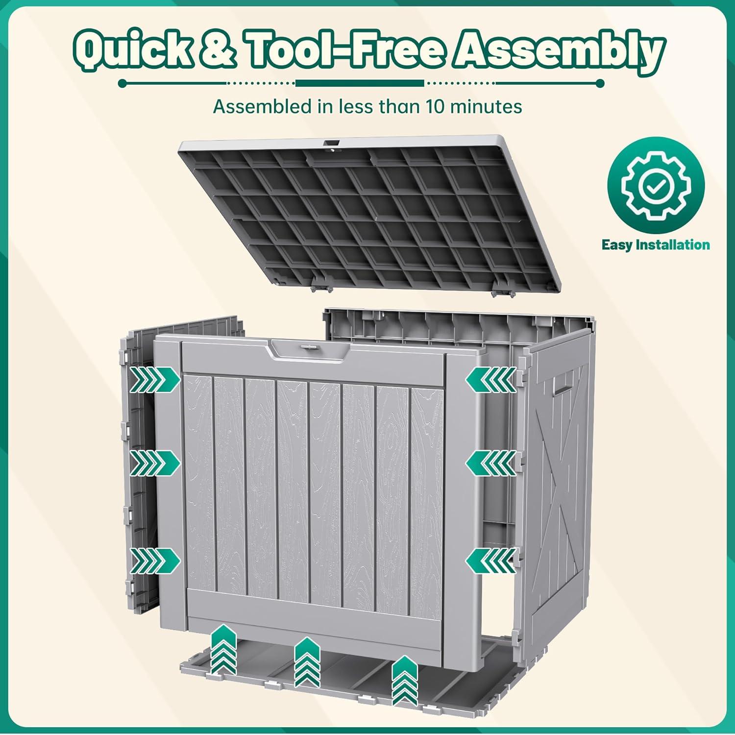 thumbnail image 2 of Devoko 80 Gallon Storage Bench Deck Box - Lockable Outdoor Patio Furniture & Seating 2 of 3