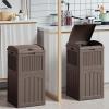 imageDevoko 33 Gallon Outdoor Trash Can with Dual Lid Heavy Duty Waterproof Resin Garbage Bins Outside Hideaway Waste Bins for Patio Outside Pool Backyard and Deck 1 BlackDeep Brown
