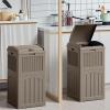 imageDevoko 33 Gallon Outdoor Trash Can with Dual Lid Heavy Duty Waterproof Resin Garbage Bins Outside Hideaway Waste Bins for Patio Outside Pool Backyard and Deck 1 BlackBrown