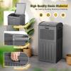 imageDevoko 33 Gallon Outdoor Trash Can with Dual Lid Heavy Duty Waterproof Resin Garbage Bins Outside Hideaway Waste Bins for Patio Outside Pool Backyard and Deck 1 BlackGray