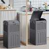 imageDevoko 33 Gallon Outdoor Trash Can with Dual Lid Heavy Duty Waterproof Resin Garbage Bins Outside Hideaway Waste Bins for Patio Outside Pool Backyard and Deck 1 BlackGray