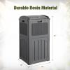 imageDevoko 33 Gallon Outdoor Trash Can with Dual Lid Heavy Duty Waterproof Resin Garbage Bins Outside Hideaway Waste Bins for Patio Outside Pool Backyard and Deck 1 BlackGray