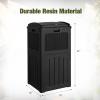 imageDevoko 33 Gallon Outdoor Trash Can with Dual Lid Heavy Duty Waterproof Resin Garbage Bins Outside Hideaway Waste Bins for Patio Outside Pool Backyard and Deck 1 BlackBlack