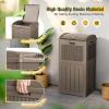imageDevoko 33 Gallon Outdoor Trash Can with Dual Lid Heavy Duty Waterproof Resin Garbage Bins Outside Hideaway Waste Bins for Patio Outside Pool Backyard and Deck 1 BlackBrown