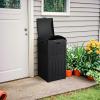 imageDevoko 33 Gallon Outdoor Trash Can with Dual Lid Heavy Duty Waterproof Resin Garbage Bins Outside Hideaway Waste Bins for Patio Outside Pool Backyard and Deck 1 BlackBlack