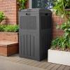 imageDevoko 33 Gallon Outdoor Trash Can with Dual Lid Heavy Duty Waterproof Resin Garbage Bins Outside Hideaway Waste Bins for Patio Outside Pool Backyard and Deck 1 BlackGray