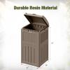 imageDevoko 33 Gallon Outdoor Trash Can with Dual Lid Heavy Duty Waterproof Resin Garbage Bins Outside Hideaway Waste Bins for Patio Outside Pool Backyard and Deck 1 BlackBrown