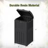 imageDevoko 33 Gallon Outdoor Trash Can with Dual Lid Heavy Duty Waterproof Resin Garbage Bins Outside Hideaway Waste Bins for Patio Outside Pool Backyard and Deck 1 BlackBlack