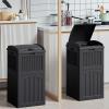 imageDevoko 33 Gallon Outdoor Trash Can with Dual Lid Heavy Duty Waterproof Resin Garbage Bins Outside Hideaway Waste Bins for Patio Outside Pool Backyard and Deck 1 BlackBlack