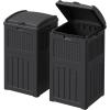 imageDevoko 33 Gallon Outdoor Trash Can with Dual Lid Heavy Duty Waterproof Resin Garbage Bins Outside Hideaway Waste Bins for Patio Outside Pool Backyard and Deck 1 BlackBlack