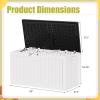 imageDevoko 80 Gallon Deck Box Waterproof Resin Outdoor Storage Box for Outside and Patio Outdoor Storage Bench Lockable for Patio Furniture Garden Tools and Pool Supplies Brown 80 GallonWhite with Black Top