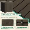 imageDevoko 80 Gallon Deck Box Waterproof Resin Outdoor Storage Box for Outside and Patio Outdoor Storage Bench Lockable for Patio Furniture Garden Tools and Pool Supplies Brown 80 GallonDeep Brown