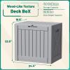 imageDevoko 80 Gallon Deck Box Waterproof Resin Outdoor Storage Box for Outside and Patio Outdoor Storage Bench Lockable for Patio Furniture Garden Tools and Pool Supplies Brown 80 GallonGray