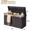 imageDevoko 80 Gallon Deck Box Waterproof Resin Outdoor Storage Box for Outside and Patio Outdoor Storage Bench Lockable for Patio Furniture Garden Tools and Pool Supplies Brown 80 GallonDeep Brown