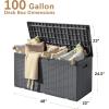 imageDevoko 80 Gallon Deck Box Waterproof Resin Outdoor Storage Box for Outside and Patio Outdoor Storage Bench Lockable for Patio Furniture Garden Tools and Pool Supplies Brown 80 GallonGray
