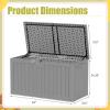 imageDevoko 80 Gallon Deck Box Waterproof Resin Outdoor Storage Box for Outside and Patio Outdoor Storage Bench Lockable for Patio Furniture Garden Tools and Pool Supplies Brown 80 GallonGrey