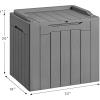 imageDevoko 80 Gallon Deck Box Waterproof Resin Outdoor Storage Box for Outside and Patio Outdoor Storage Bench Lockable for Patio Furniture Garden Tools and Pool Supplies Brown 80 GallonGrey