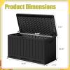imageDevoko 80 Gallon Deck Box Waterproof Resin Outdoor Storage Box for Outside and Patio Outdoor Storage Bench Lockable for Patio Furniture Garden Tools and Pool Supplies Brown 80 GallonBlack