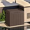 imageDevoko 80 Gallon Deck Box Waterproof Resin Outdoor Storage Box for Outside and Patio Outdoor Storage Bench Lockable for Patio Furniture Garden Tools and Pool Supplies Brown 80 GallonBrown