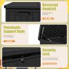 imageDevoko 80 Gallon Deck Box Waterproof Resin Outdoor Storage Box for Outside and Patio Outdoor Storage Bench Lockable for Patio Furniture Garden Tools and Pool Supplies Brown 80 GallonBlack