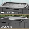imageDevoko 80 Gallon Deck Box Waterproof Resin Outdoor Storage Box for Outside and Patio Outdoor Storage Bench Lockable for Patio Furniture Garden Tools and Pool Supplies Brown 80 GallonGrey