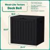 imageDevoko 80 Gallon Deck Box Waterproof Resin Outdoor Storage Box for Outside and Patio Outdoor Storage Bench Lockable for Patio Furniture Garden Tools and Pool Supplies Brown 80 GallonBlack