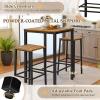 imageDevoko Acacia Wood Outdoor Patio Bar Set for 2 Square Counter Height Table with 2 Stools Dining Bar Set for Garden Deck Pool Side Dining Room Kitchen Living Room