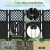 imageDevoko Outdoor Privacy Fence 4 Fence Panels Privacy Screen Panels for Outside and Yard Resin Air Conditioner Lattice Fence for Trash Can WhiteBlack