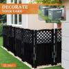 imageDevoko Outdoor Privacy Fence 4 Fence Panels Privacy Screen Panels for Outside and Yard Resin Air Conditioner Lattice Fence for Trash Can WhiteBlack