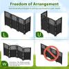 imageDevoko Outdoor Privacy Fence 4 Fence Panels Privacy Screen Panels for Outside and Yard Resin Air Conditioner Lattice Fence for Trash Can WhiteBlack