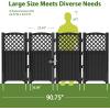 imageDevoko Outdoor Privacy Fence 4 Fence Panels Privacy Screen Panels for Outside and Yard Resin Air Conditioner Lattice Fence for Trash Can WhiteBlack