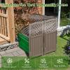 imageDevoko Outdoor Privacy Fence 4 Fence Panels Privacy Screen Panels for Outside and Yard Resin Air Conditioner Lattice Fence for Trash Can WhiteBrown