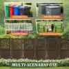 imageDevoko Outdoor Privacy Fence 4 Fence Panels Privacy Screen Panels for Outside and Yard Resin Air Conditioner Lattice Fence for Trash Can WhiteBrown
