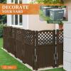 imageDevoko Outdoor Privacy Fence 4 Fence Panels Privacy Screen Panels for Outside and Yard Resin Air Conditioner Lattice Fence for Trash Can WhiteBrown
