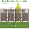 imageDevoko Outdoor Privacy Fence 4 Fence Panels Privacy Screen Panels for Outside and Yard Resin Air Conditioner Lattice Fence for Trash Can WhiteBrown