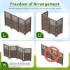 imageDevoko Outdoor Privacy Fence 4 Fence Panels Privacy Screen Panels for Outside and Yard Resin Air Conditioner Lattice Fence for Trash Can WhiteBrown