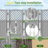 imageDevoko Outdoor Privacy Fence 4 Fence Panels Privacy Screen Panels for Outside and Yard Resin Air Conditioner Lattice Fence for Trash Can WhiteGray