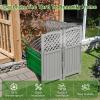 imageDevoko Outdoor Privacy Fence 4 Fence Panels Privacy Screen Panels for Outside and Yard Resin Air Conditioner Lattice Fence for Trash Can WhiteGray