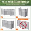 imageDevoko Outdoor Privacy Fence 4 Fence Panels Privacy Screen Panels for Outside and Yard Resin Air Conditioner Lattice Fence for Trash Can WhiteGray