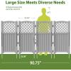 imageDevoko Outdoor Privacy Fence 4 Fence Panels Privacy Screen Panels for Outside and Yard Resin Air Conditioner Lattice Fence for Trash Can WhiteGray
