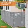 imageDevoko Outdoor Privacy Fence 4 Fence Panels Privacy Screen Panels for Outside and Yard Resin Air Conditioner Lattice Fence for Trash Can WhiteGray