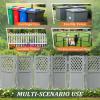 imageDevoko Outdoor Privacy Fence 4 Fence Panels Privacy Screen Panels for Outside and Yard Resin Air Conditioner Lattice Fence for Trash Can WhiteGray