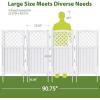 imageDevoko Outdoor Privacy Fence 4 Fence Panels Privacy Screen Panels for Outside and Yard Resin Air Conditioner Lattice Fence for Trash Can WhiteWhite
