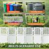 imageDevoko Outdoor Privacy Fence 4 Fence Panels Privacy Screen Panels for Outside and Yard Resin Air Conditioner Lattice Fence for Trash Can WhiteWhite