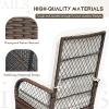imageDevoko Outdoor Rocking Chairs 3 Piece Patio Furniture Set with Side Table ampamp Cushions Wicker Porch Rocker Bistro Set High Back for Balcony Backyard Garden BeigeBeige