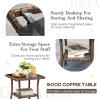 imageDevoko Outdoor Rocking Chairs 3 Piece Patio Furniture Set with Side Table ampamp Cushions Wicker Porch Rocker Bistro Set High Back for Balcony Backyard Garden BeigeBeige