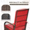 imageDevoko Outdoor Rocking Chairs 3 Piece Patio Furniture Set with Side Table ampamp Cushions Wicker Porch Rocker Bistro Set High Back for Balcony Backyard Garden BeigeRed