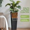 imageDevoko Resin Tall Planters for Outdoor Plants Set of 2 Large Taper Outdoor Planter Pots with 4 Drainage Holes Flower Pots Modern Decor for Porch Patio Backyard Home Garden Black 24quotBlack