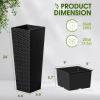 imageDevoko Resin Tall Planters for Outdoor Plants Set of 2 Large Taper Outdoor Planter Pots with 4 Drainage Holes Flower Pots Modern Decor for Porch Patio Backyard Home Garden Black 24quotBlack