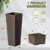 imageDevoko Resin Tall Planters for Outdoor Plants Set of 2 Large Taper Outdoor Planter Pots with 4 Drainage Holes Flower Pots Modern Decor for Porch Patio Backyard Home Garden Black 24quotBrown